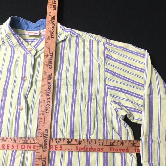 #NN Crossroads Button Up Shirt Mens Medium Vertical Striped Long Sleeve Regular - Picture 1 of 7